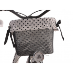 Vložka do košíka biela s čiernymi bodkami a stužkami